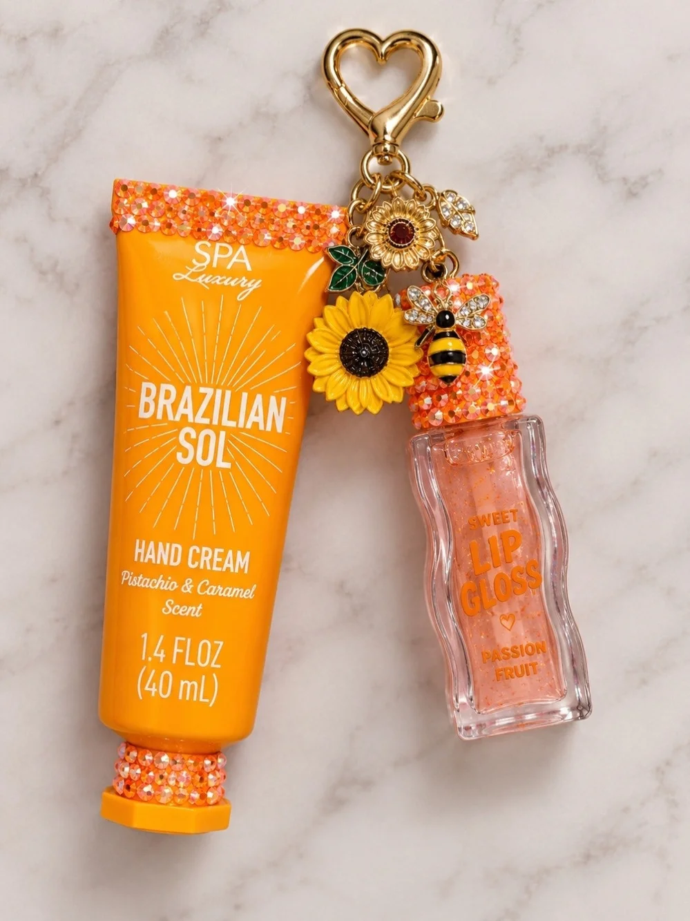 SPA Luxury Brazilian Sol Hand Cream & Lip Gloss Set Handcrafted
